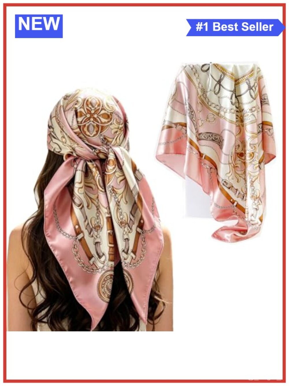 Satin Silk Like Hair Scarf 35x35 Bandana Wrap for Women
